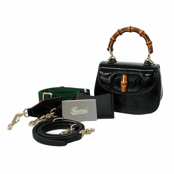 GUCCI Black Bamboo Bag - Picture 1 of 7